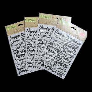 Crafter’s Square Rub-On Transfers Bundle – Birthday & Party Craft Transfers Lot